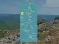 Carte du chemin de Stevenson, montrant le dénivelé et les étapes, de la Lozère au Gard.