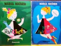 Dwie okładki książek Marii Krüger z Karola. Jedna zielona, druga niebieska. Idealne na audiobooka!
