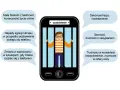 Chłopiec w okularach za kratami telefonu symbolizuje uzależnienie. Pozbawienie go telefonu wywołuje agresję, lęk, problemy ze snem i koncentracją.