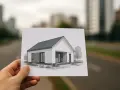 Szkic domu na papierze. Zastanawiasz się, jak długo jest ważne pozwolenie na budowę? Czas na realizację marzeń!