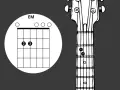 Gitarrengriff-Diagramm für E-Moll (EM). Ein guter erster Schritt, um Gitarre lernen.