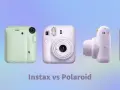 Kilka aparatów Instax w pastelowych kolorach, gotowych do natychmiastowego drukowania zdjęć.