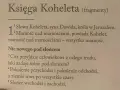 Fragment Księgi Koheleta o tym, że wszystko jest marnością pod słońcem.