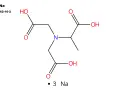 Struttura chimica del trisodium ethylenediamine disuccinate (MGDA 3Na), un agente chelante.