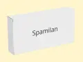 Białe pudełko z napisem Spamilan na jasnym tle.