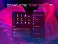Witaj w świecie, gdzie **kiedy Windows 12** staje się rzeczywistością. Widok menu start z ikonami aplikacji i ostatnio używanymi plikami na tle fioletowo-różowych, falujących kształtów.