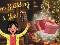 Ambiance festive pour des jeux de Noël entre collègues : un sapin scintillant, des cadeaux et une illustration joyeuse.
