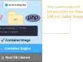 Ein PHP Docker Image bündelt Code und Infrastruktur. Es wird als "Image" bezeichnet und läuft auf einer Container Engine.