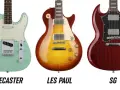 Pięć gitar: Stratocaster, Telecaster, Les Paul, SG i Offset. Idealne modele do druku 3D dla każdego fana muzyki.