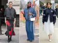 Tre donne sfoggiano un outfit bomber: una con gonna a fiori, una in total denim, l'altra con gonna bianca.