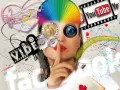 Mujer con elementos de redes sociales y diseño, simbolizando estrategias de comunicación.