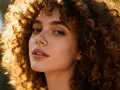 Kobieta z burzą loków, jej afro lśniące w słońcu. Wygląda na to, że właśnie przeszła metamorfozę, bo jej afro loki przed i po są zachwycające.