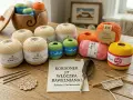 Kordonek, włóczka bawełniana i złota włóczka w różnych kolorach, gotowe do tworzenia pięknych projektów.