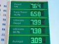 Cena oleju opałowego i innych paliw na stacji: Diesel ON 7.64, Euro Super 95 Pb 6.58, Ultimate Diesel 7.99, Ultimate 98 Pb 7.38, Autogaz 3.09.
