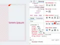 Narzędzie deweloperskie pokazuje, że `flex-wrap` jest ustawione na `nowrap`, a element jest wyrównany do końca.