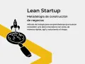 Cohete despegando de una lupa, símbolo del método lean startup para lanzar ideas de negocio.