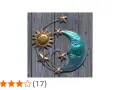 Adorno de pared con sol dorado, luna azul y estrellas de cobre. Estos cuadros de lunas y estrellas son perfectos para decorar cualquier espacio.