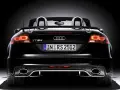 Schwarzer Audi TT 8J Roadster mit markanten Rückleuchten und Doppelrohrauspuff.