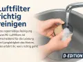 Hände reinigen einen RC-Luftfilter unter fließendem Wasser. Regelmäßiges Luftfilter reinigen sichert Motorleistung und Langlebigkeit.