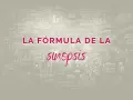 Un diagrama de negocios con la frase "La fórmula de la sinopsis" en el centro. Incluye conceptos como "idea", "plan", "riesgo" y "marca".