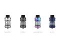 Vaporesso tank en varios colores: negro, plateado, gris, arcoíris, azul y marrón.