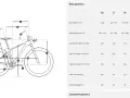 Diagram över cykelgeometri med mått i mm och tum för olika storlekar. Välj rätt cykelstorlek tum för din längd.