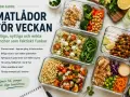 Matlådor för veckan med proteinrik matlåda recept. Fem olika luncher i glasbehållare: kyckling med ris och grönsaker, pastasallad, chili con carne, couscous med rostade grönsaker och kyckling med edamamebönor.