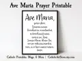 A framed print displays the "Ave Maria" prayer in Latin, perfect for a moment of reflection or a beautiful chant.