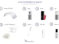 Lista rzeczy potrzebnych, by zrobić paznokcie hybrydowe: lampa UV/LED, baza, kolor, top, waciki, pilnik, bloczek i cleaner.