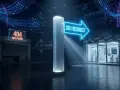 Un panneau lumineux "301 REDIRECT" pointe vers un magasin moderne, contrastant avec un bâtiment "404 NOT FOUND". Un plugin redirection WordPress pour guider les visiteurs.