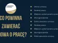 Co powinna zawierać umowa o pracę? Kluczowe elementy to: strony, rodzaj pracy, miejsce, wynagrodzenie i data zawarcia.