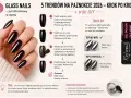 Dłoń z idealnymi, lustrzanymi paznokciami hybrydowymi w odcieniu ciemnego fioletu. Instrukcja krok po kroku, jak uzyskać efekt "glass nails" w domu.