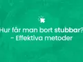 Hur får man bort stubbar? Effektiv metod för att ta bort stubbar.