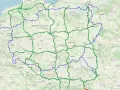 Mapa tras motocyklowych na Śląsku i w okolicach. Zielone i niebieskie linie wyznaczają malownicze drogi dla miłośników dwóch kółek.