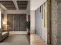 Differenza tra fonoassorbente e fonoisolante: pannelli a parete e soffitto assorbono il suono, mentre la struttura a muro blocca il rumore.
