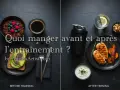 Repas avant et après l'entraînement : avoine et café avant, poulet et patates douces après. Un encas sportif idéal pour la récupération.