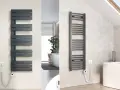 Deux sèche-serviettes modernes, un design rectiligne et un design incurvé, pour vous aider à choisir comment choisir son sèche-serviette.