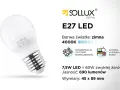 Żarówka LED E27 Sollux 7,5W, 690lm, 4000K. To nowoczesne oświetlenie, które zastąpi żarówkę halogenową 65W.
