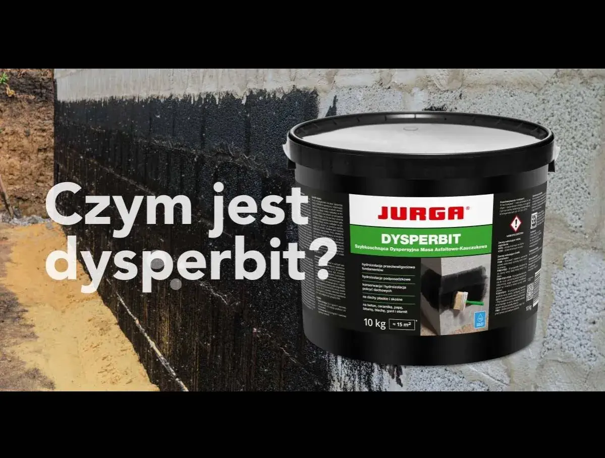 Dysperbit Jurga: wysoka wydajność na m2 przy hydroizolacji fundamentów i dachów. Pojemnik 10 kg na 15 m2.