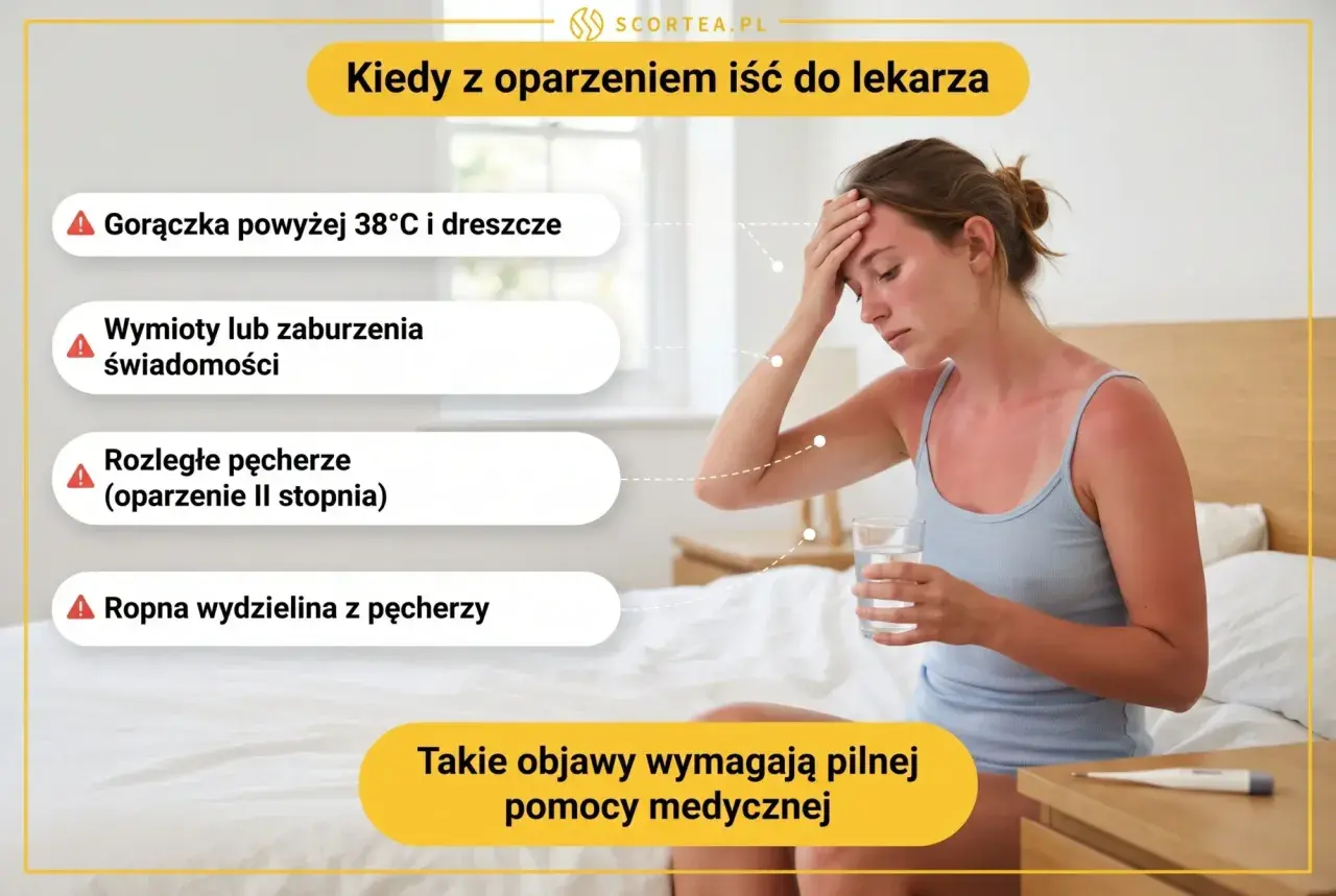 Kiedy oparzenia słoneczne u dzieci są groźne: gorączka, wymioty, pęcherze, ropna wydzielina. Wtedy trzeba iść do lekarza.
