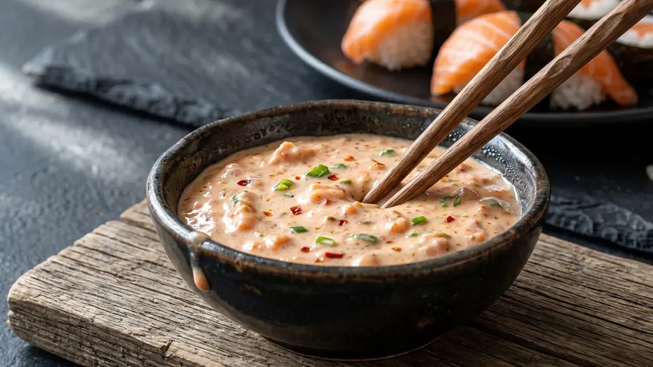 Pikantny sos spicy mayo, idealny do sushi. Prosty przepis na kremowy dodatek.