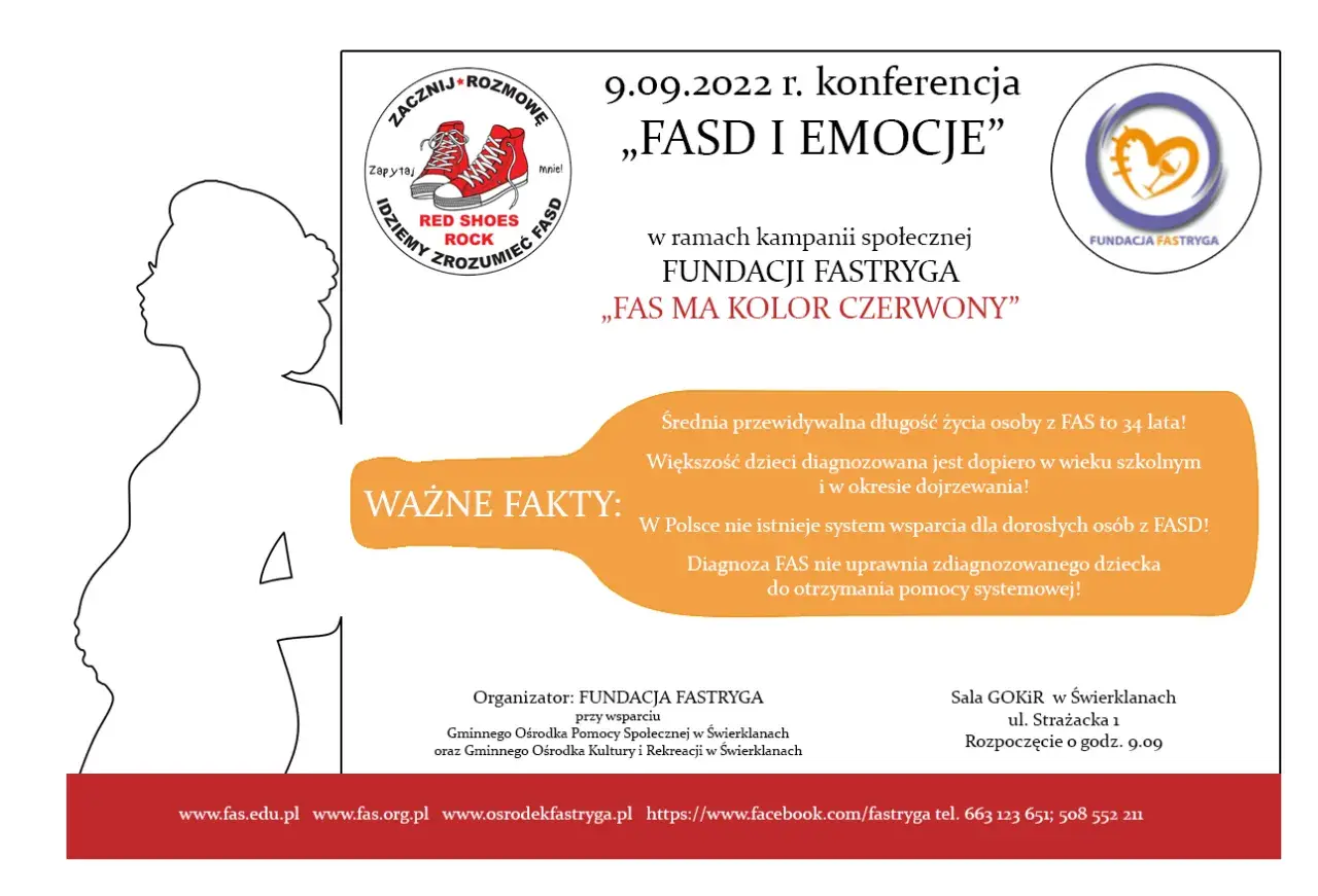 Konferencja "FASD i Emocje" 9.09.2022. Ważne fakty o FAS dla dorosłych i dzieci. Kampania Fundacji Fastryga.