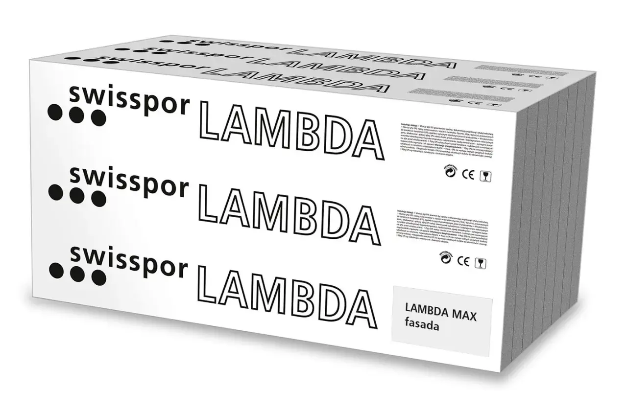 Opakowanie styropianu Swisspor Lambda. Dobra cena styropianu na fasadę.