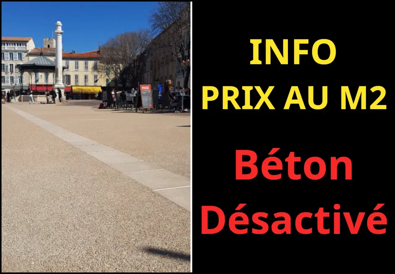 INFO PRIX AU M2 Béton Désactivé. Découvrez le prix au m2 du béton désactivé pour vos projets d'aménagement extérieur.