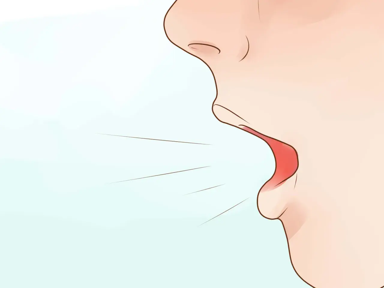 Ein Mund spricht, die Lippen formen den Laut "o", wie in "Sohn".