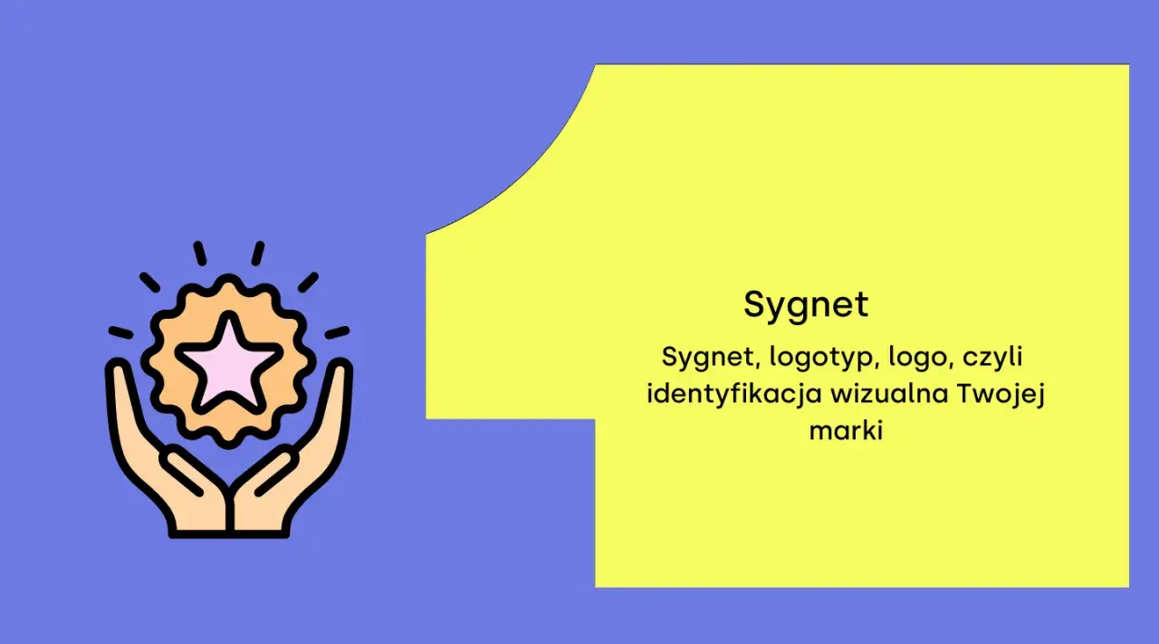 Znak graficzny: dłonie trzymające gwiazdę, symbolizującą sygnet i identyfikację wizualną marki.