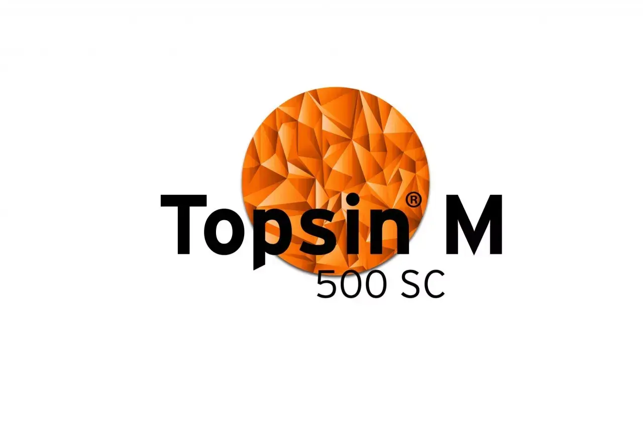 Logo Topsin M 500 SC. Szukasz zamiennika? Ten środek ochrony roślin to skuteczna ochrona.