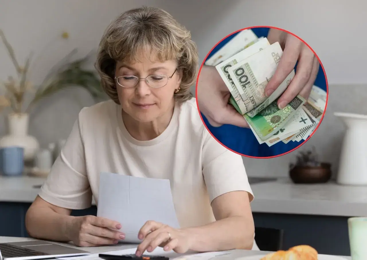 Kobieta z okularami liczy pieniądze, analizując swoje emerytury czerwcowe. Co dalej z finansami?