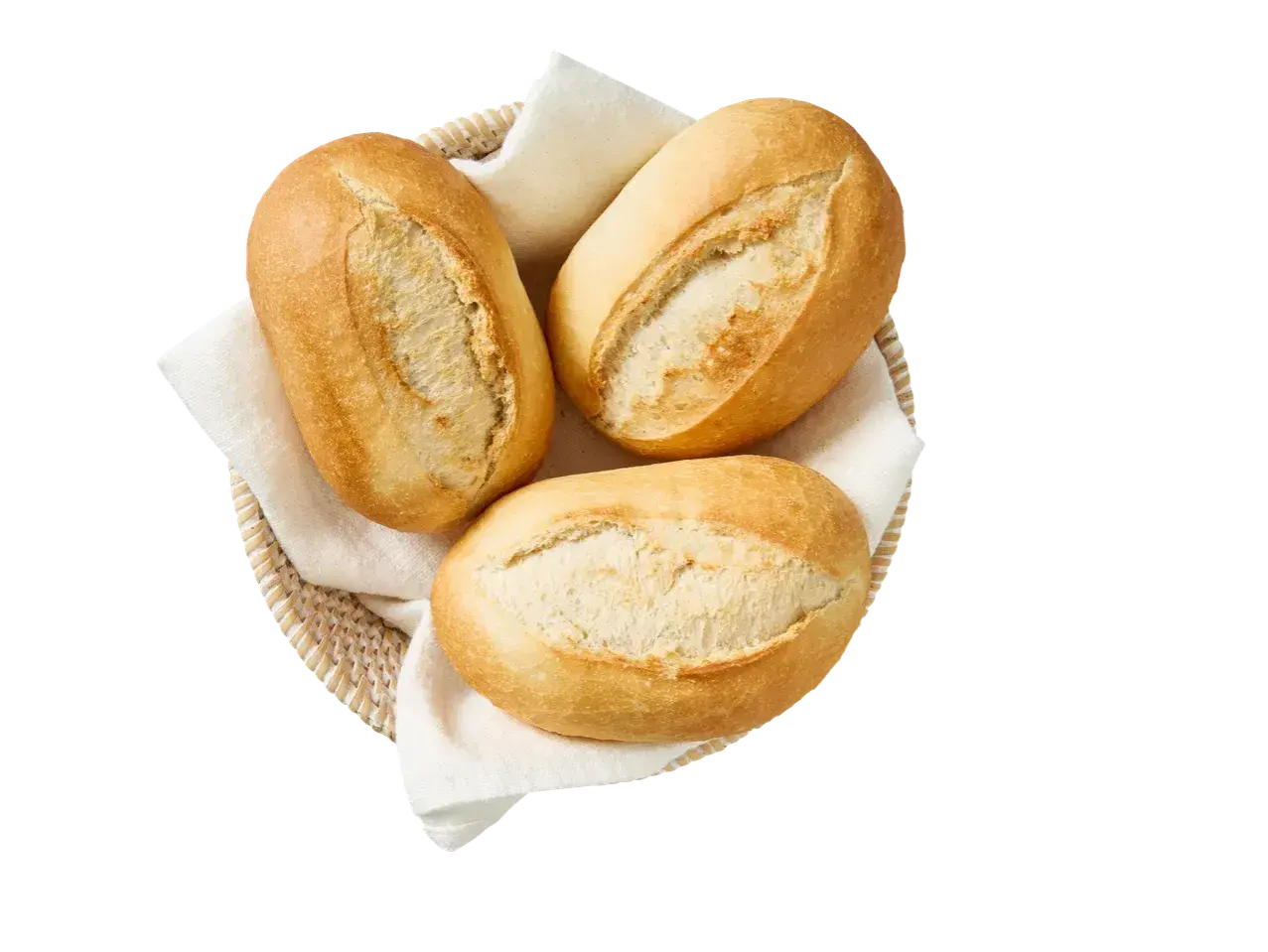 Trzy świeże bułki pszenne z piekarni Lidla, idealne na śniadanie. Sprawdź ich kcal!