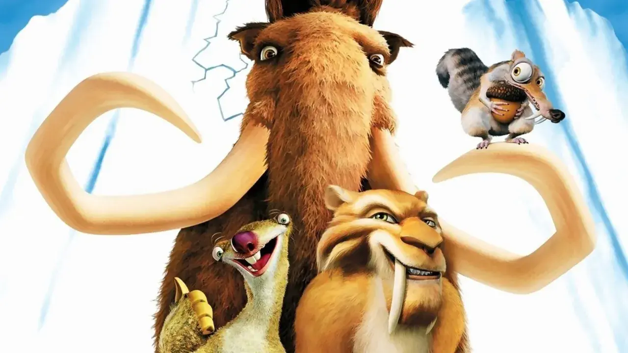 Manny, Sid, Diego i Scrat z epoki lodowcowej 6, gotowi na nowe przygody.
